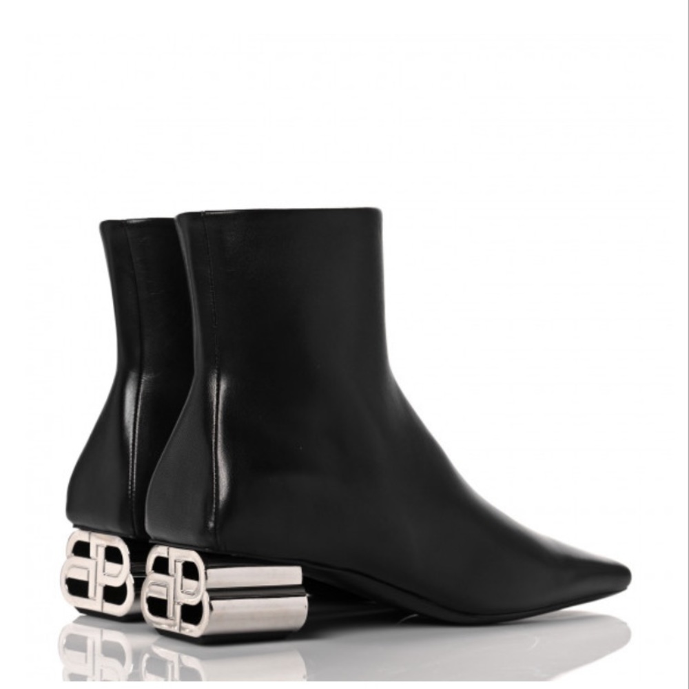 Balenciaga black lamb skin Typo boots